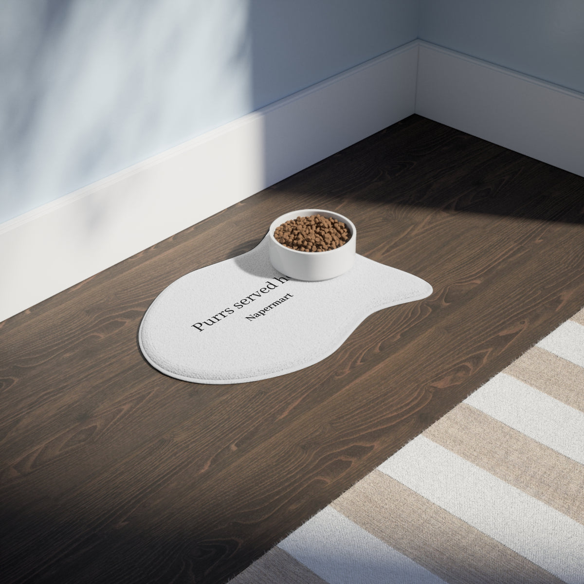 Cat Feeding Mat — "Purrs served here" Personalized Pet Placemat